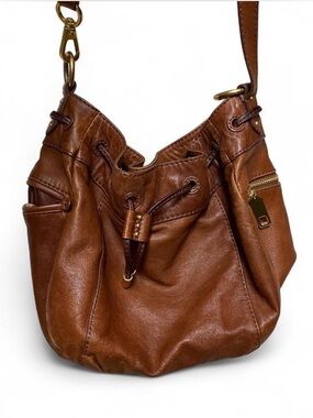 Juicy Couture vintage Y2K brown leather boho bucket bag